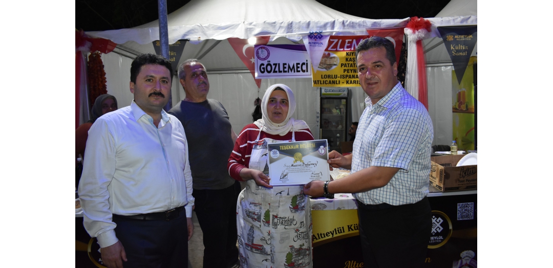 TEŞEKKÜR BELGESİ VERİLDİ