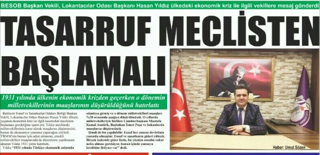 Tasarruf Meclisten Başlamalı